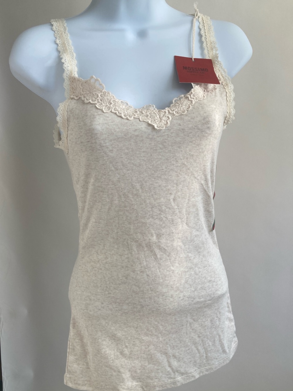 Mossimo Supply Co. Cream Lace Trim Cami Tank Top Size Medium